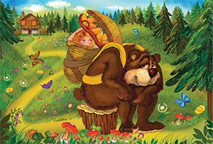 Маша и мечокът - пъзел с приказка