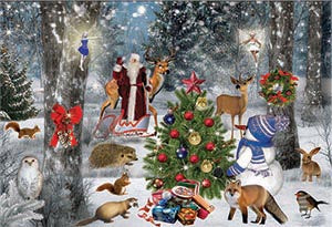 Дядо Коледа с горските животни