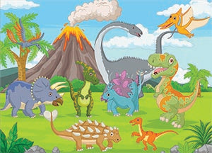 Динозаври край вулкана