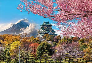Замъкът Осака и планината Фуджи