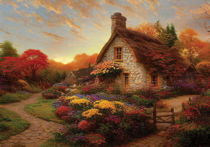 Каменна къща в цветна градина